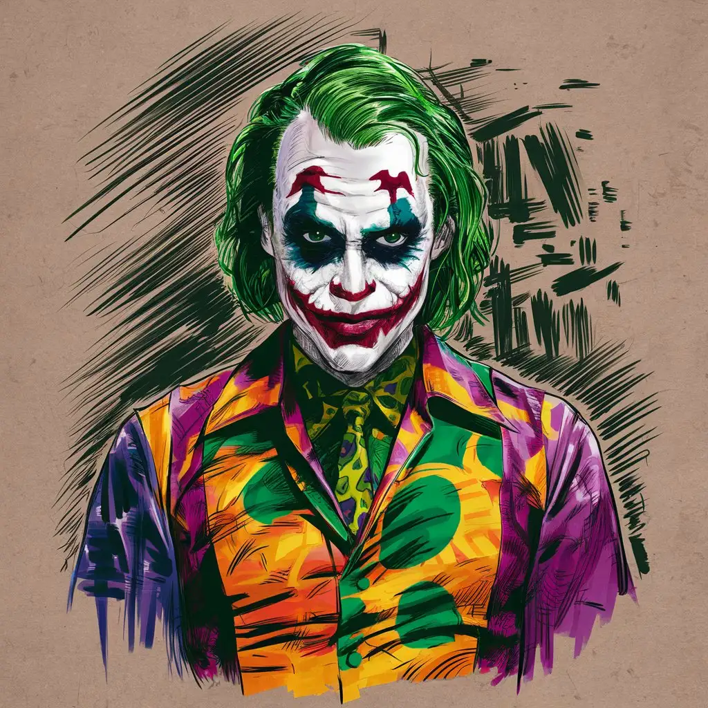 Jared-Leto-Joker-Portrait-Vibrant-Green-Hair-Comic-Book-Sketch