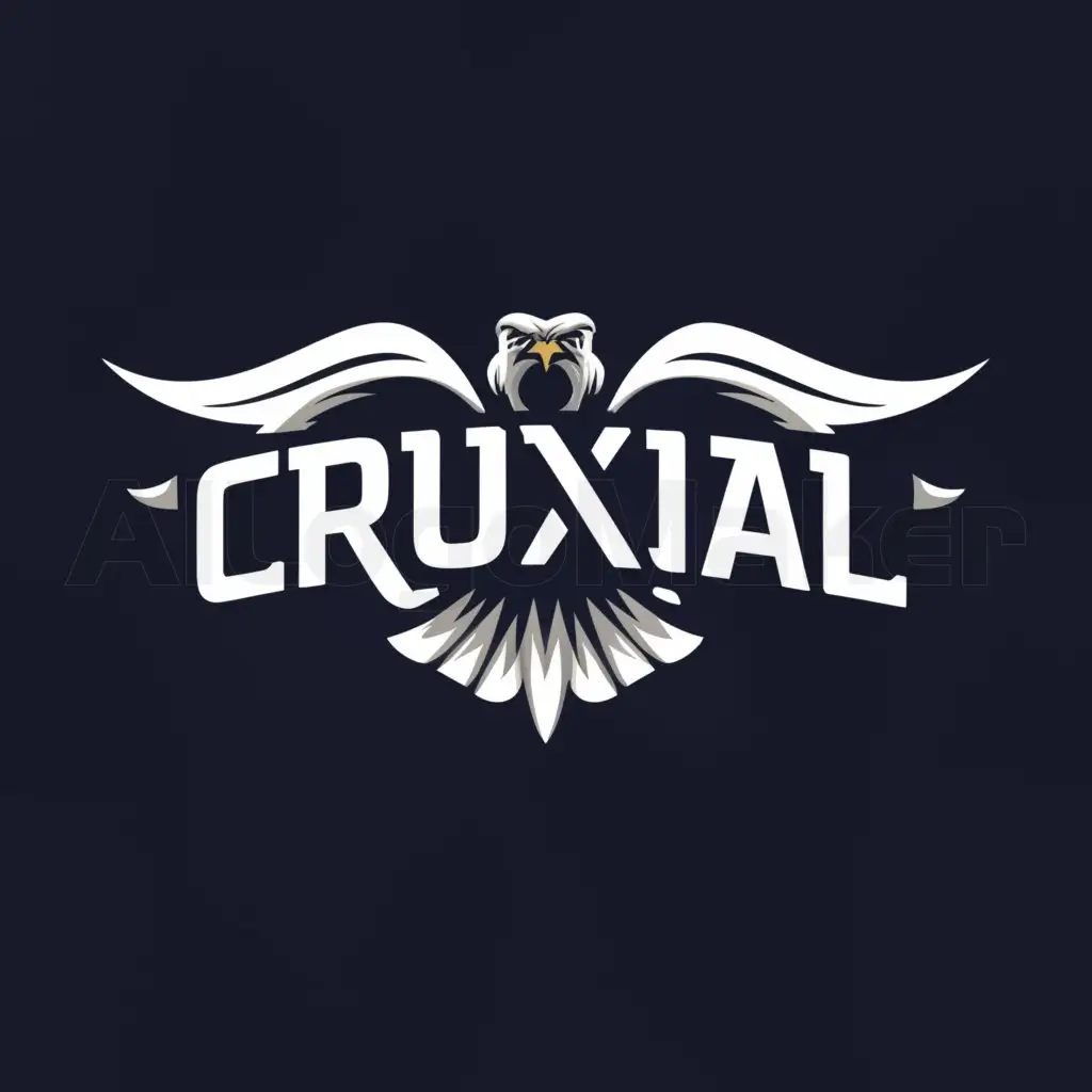 a logo design,with the text "CRUXIAL", main symbol:Eagle,Minimalistic,be used in Sports Fitness industry,clear background