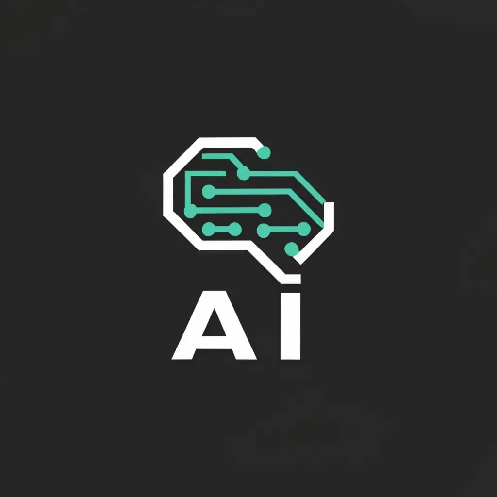 a logo design,with the text "AI", main symbol:artificial intelligence,Minimalistic,be used in Technology industry,clear background