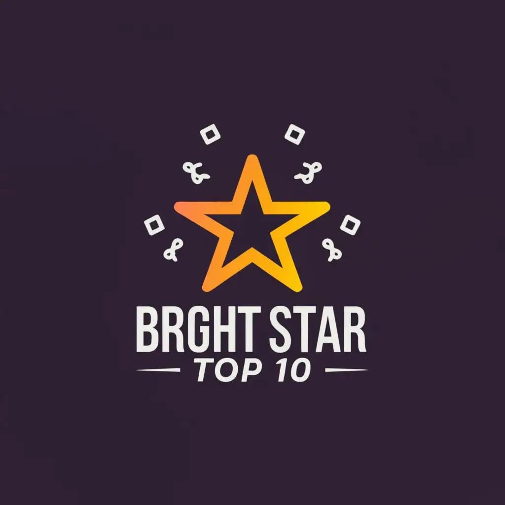a logo design,with the text "Bright star top 10", main symbol:Star,Moderate,be used in Technology industry,clear background