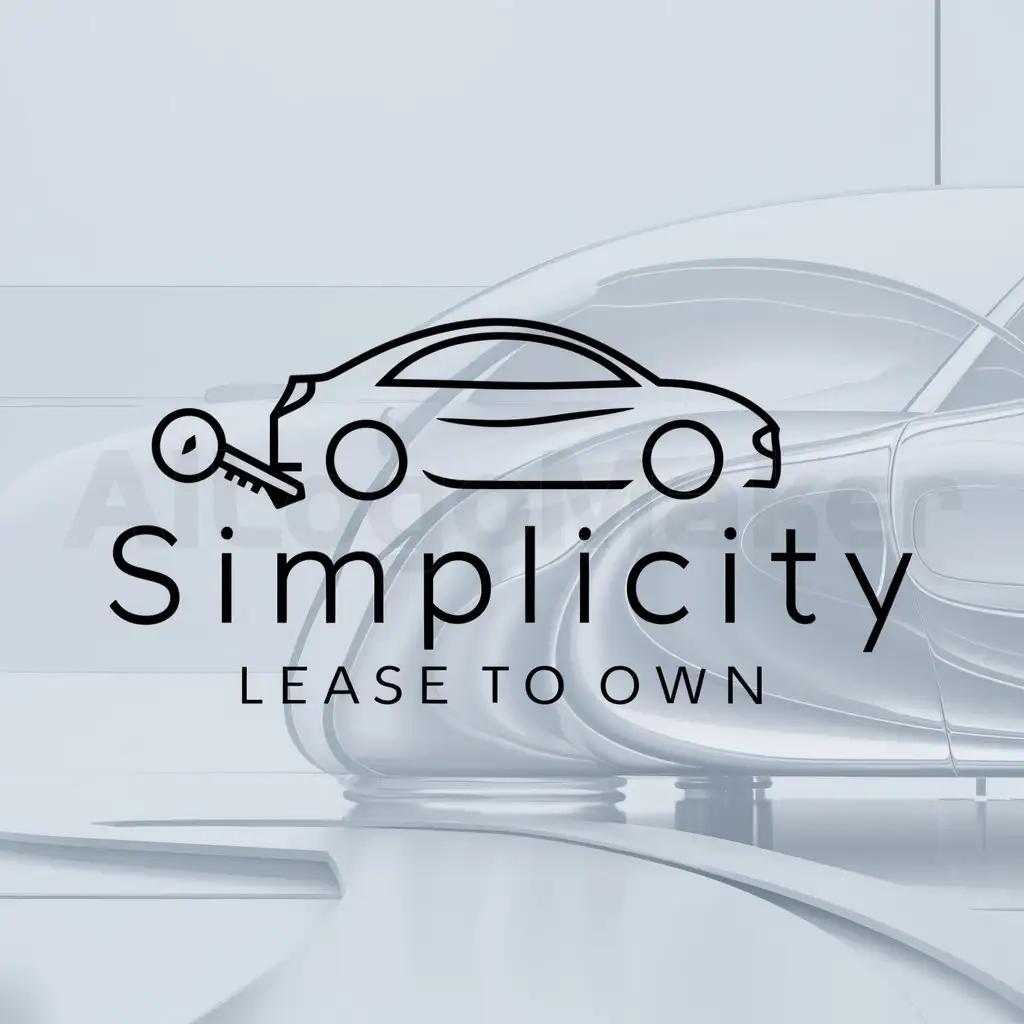 a logo design,with the text "Simplicity Lease to Own", main symbol:Car and car key,Moderate,clear background