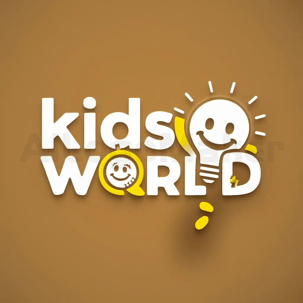 a logo design,with the text "Kids World", main symbol:Fun and Learn,Moderate,clear background