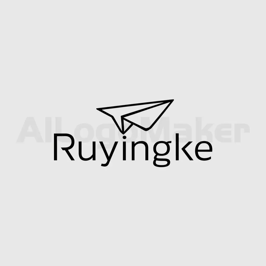 a logo design,with the text "Ruyingke", main symbol:paper plane,Minimalistic,be used in Internet industry,clear background