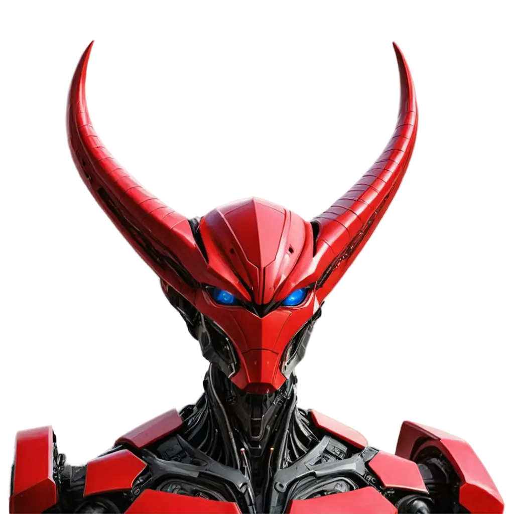 advanced civilization in red color alien looks like transformer i want just the head image