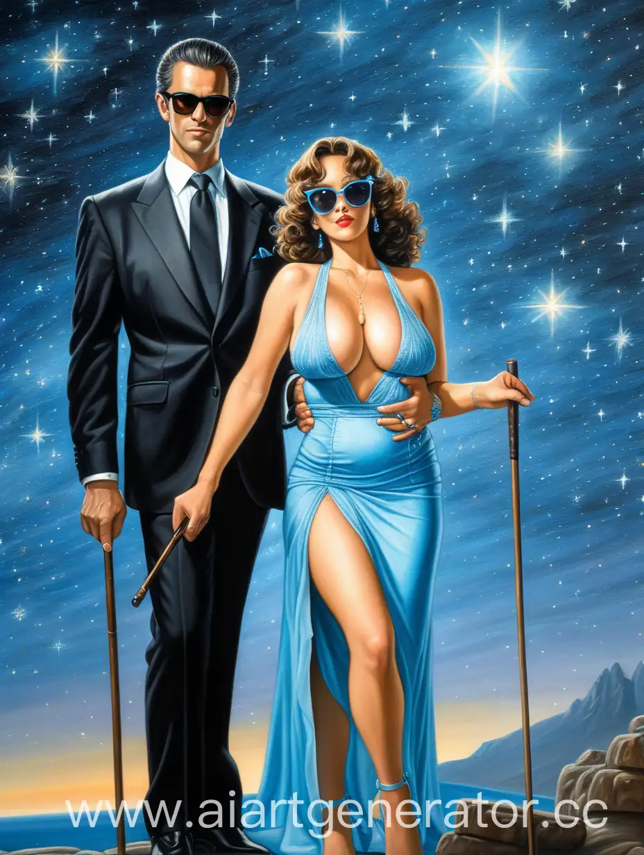 Stylish-Man-in-Black-Suit-with-Woman-Under-Starry-Sky