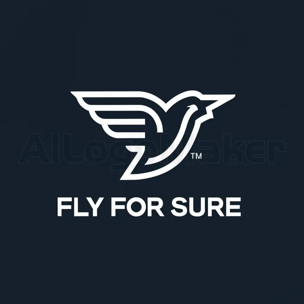 LOGO-Design-For-Fly-for-Sure-Airline-Bird-Symbol-in-Moderate-Design-for-Travel-Industry