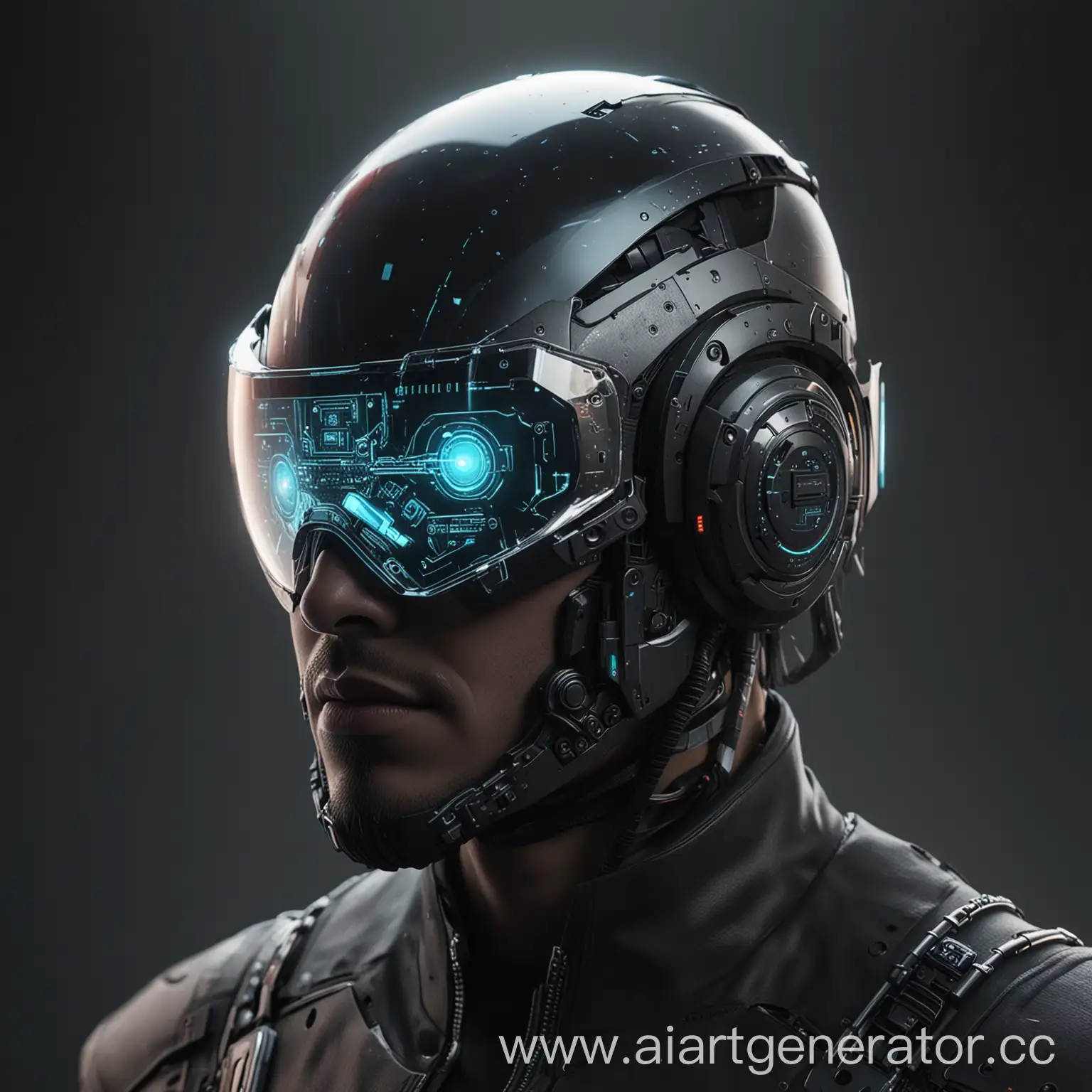 Futuristic-Cyberpunk-Augmented-Reality-Helmet-with-Dark-Tinted-Transparent-Screen