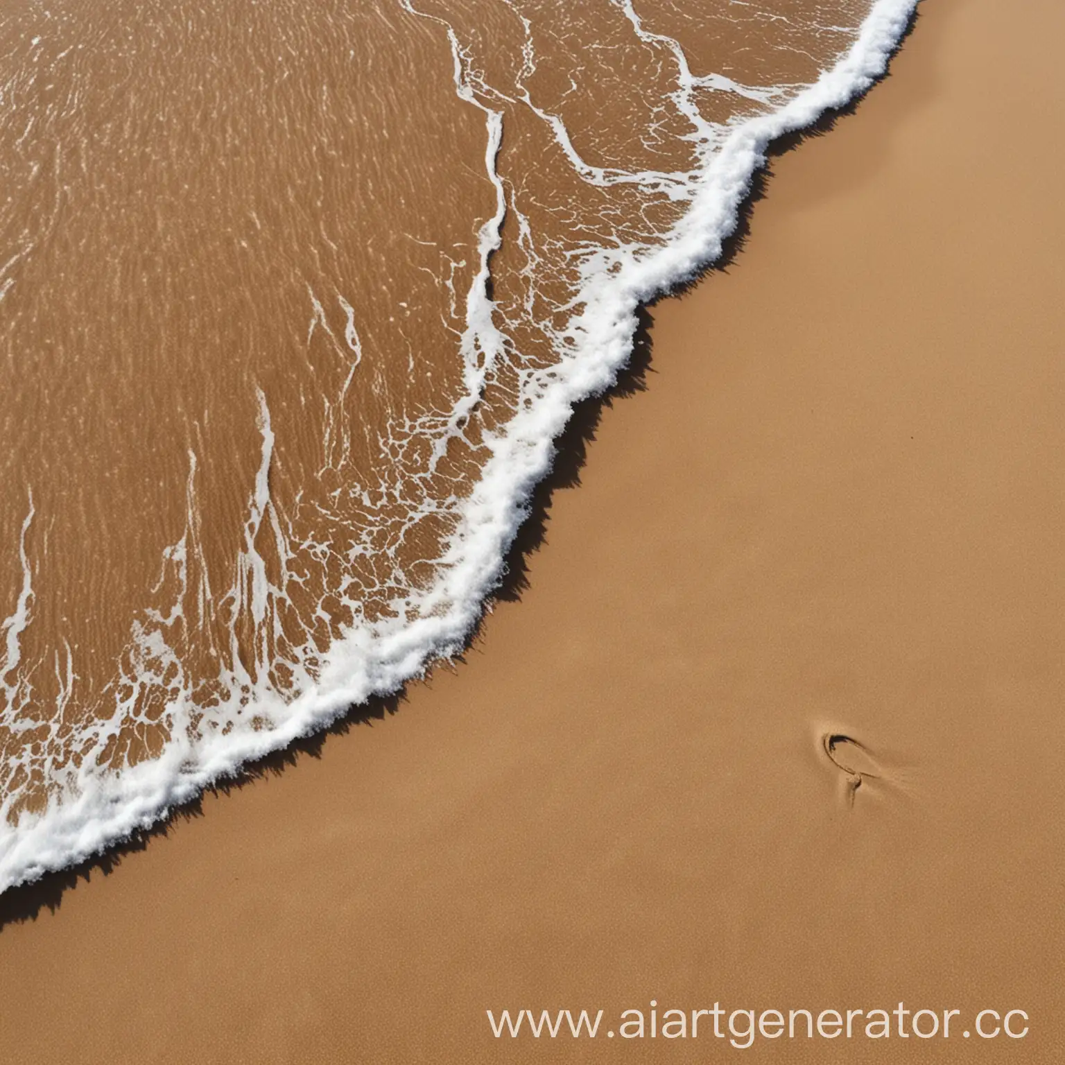 маленькая волна приливает к песку
