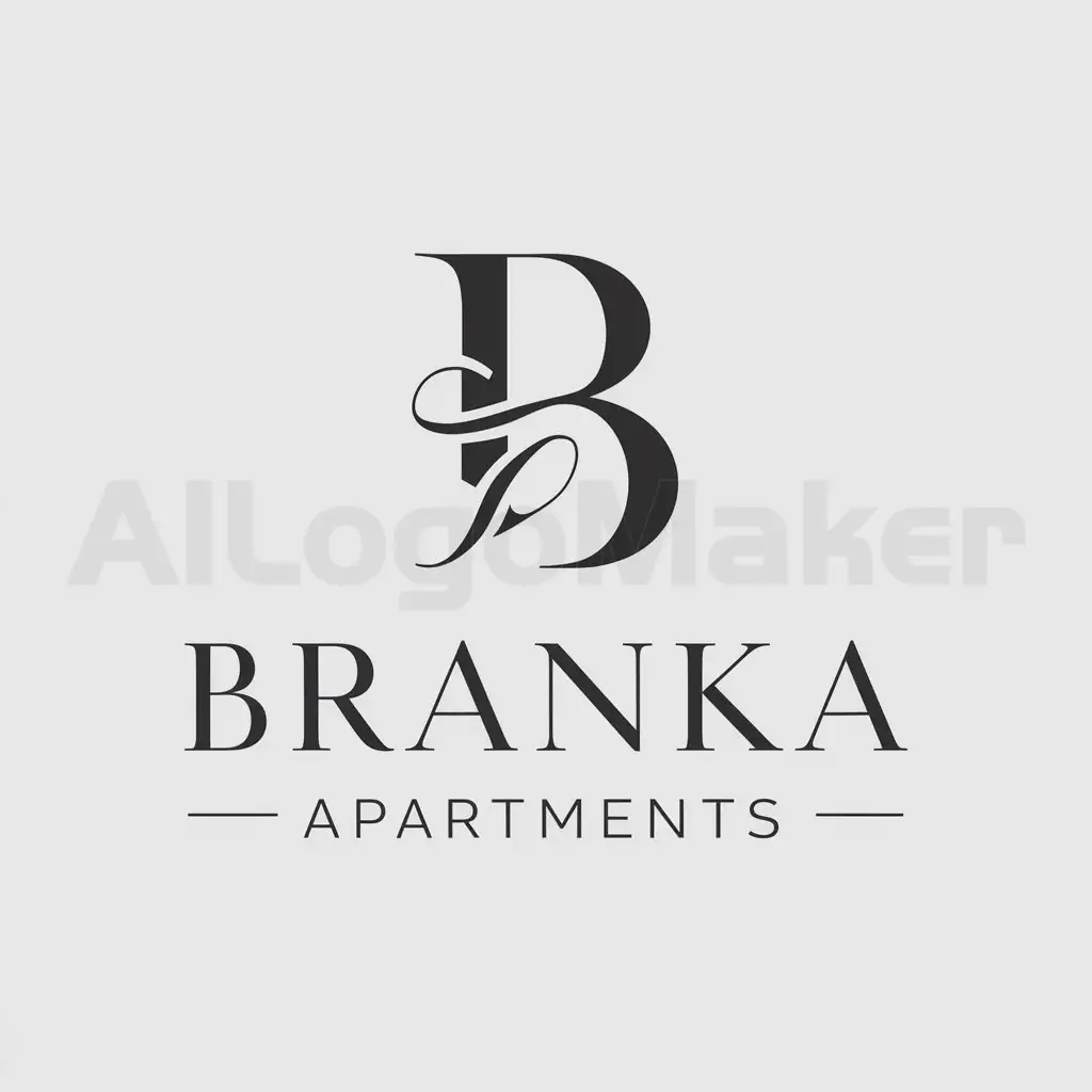 a logo design,with the text "Branka Apartments", main symbol:B,Moderate,be used in Travel industry,clear background