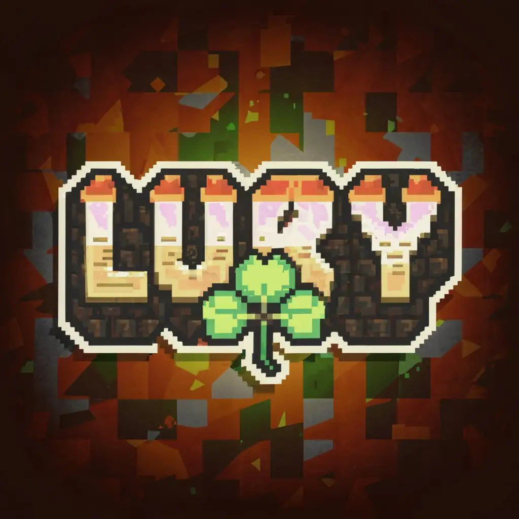LOGO-Design-for-Lucky-MinecraftInspired-Logo-with-Stunning-Background