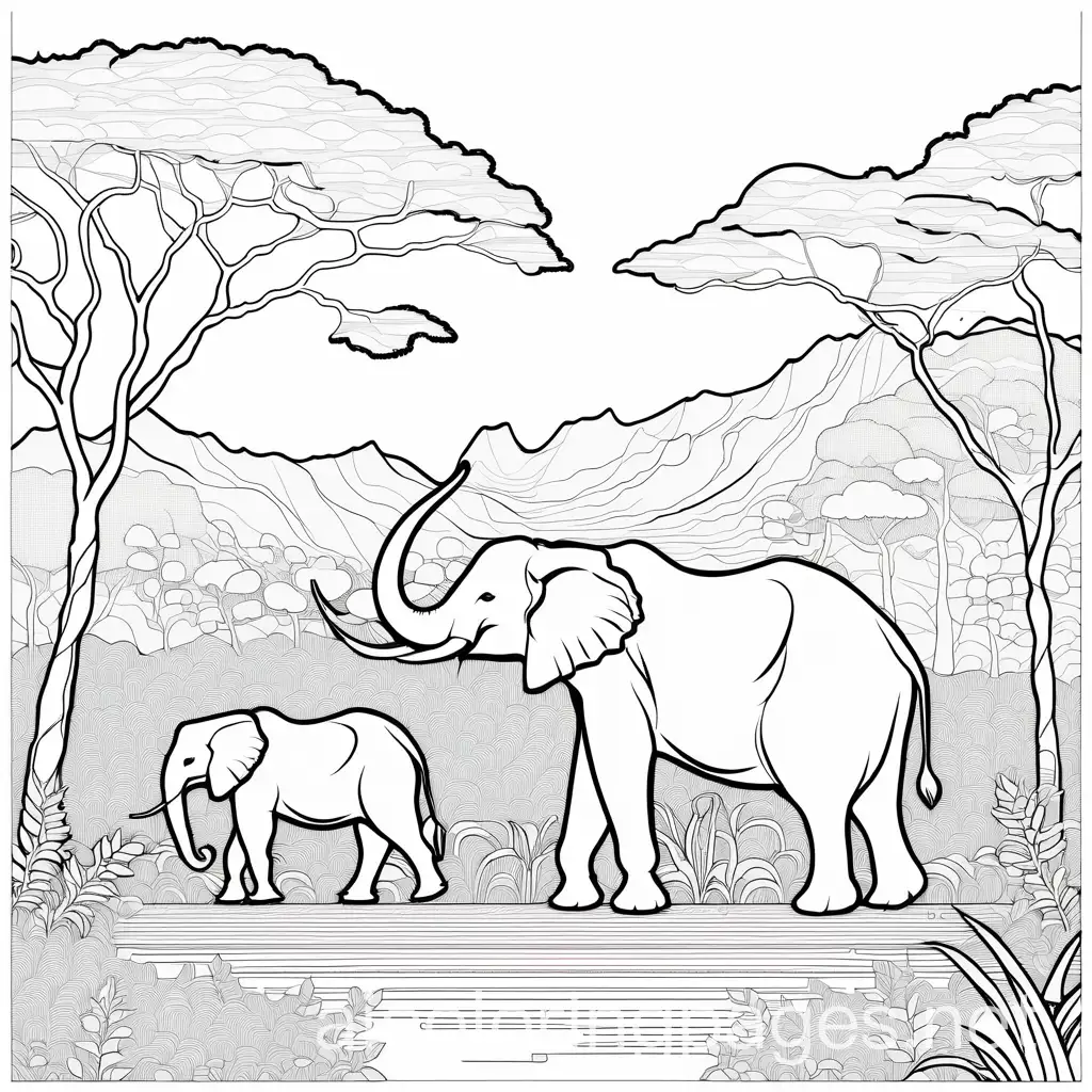 Wildlife-Cheaters-Coloring-Page-Line-Art-on-White-Background
