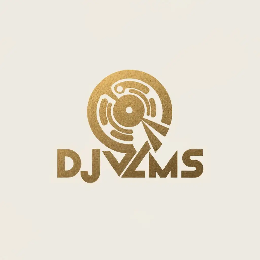 a logo design, with the text 'DJ VAM'S', main symbol:Disk,Minimaliste, to be used in Other industry, clear background