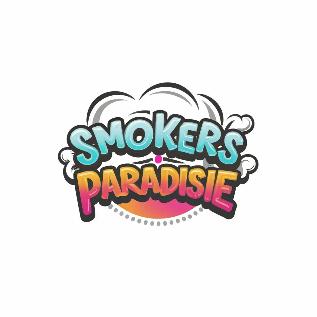 a logo design,with the text "smokers paradise", main symbol:smoke shop, bubble letters, paradise,complex,be used in Others industry,clear background