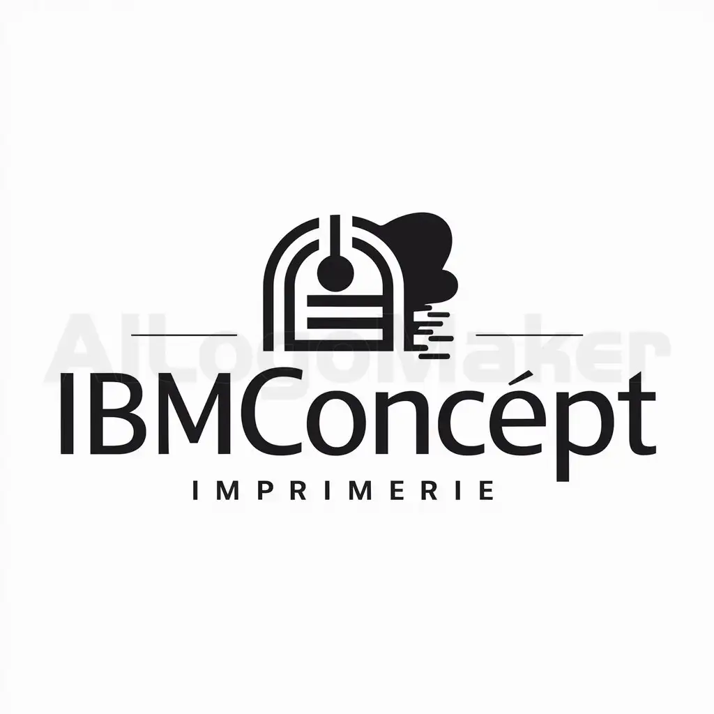 a logo design,with the text "IbmConcept", main symbol:Art du genre imprimerie,Moderate,be used in Imprimerie industry,clear background