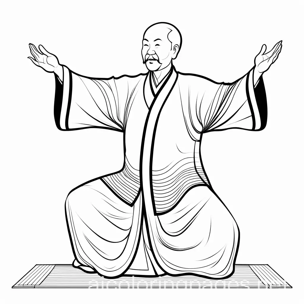 Senior-Qi-Gong-Coloring-Page-with-Simplicity-and-Ample-White-Space