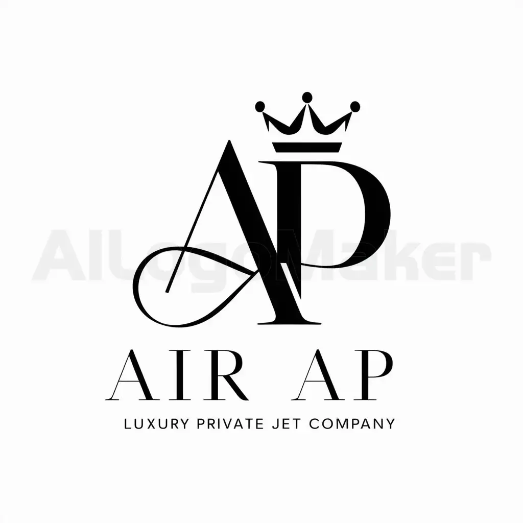 LOGO-Design-for-AIR-AP-Minimalist-CrownInfused-AP-Monogram-for-Luxury-Private-Jets