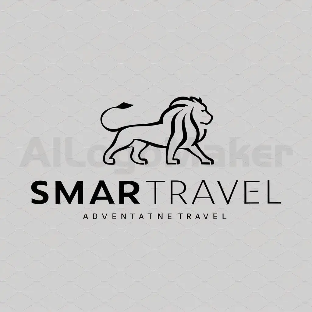 a logo design,with the text "SMARTRAVEL", main symbol:LEON,Moderate,be used in Travel industry,clear background