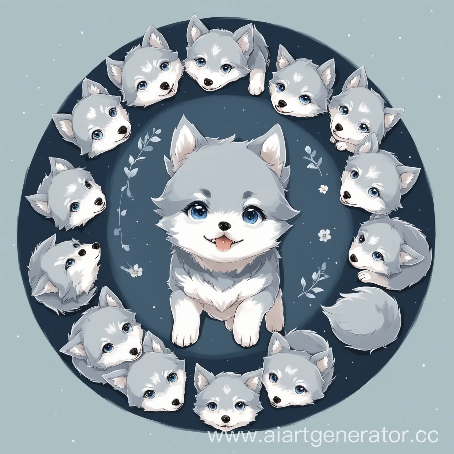 Adorable-BlueGrey-Little-Wolf-Luni-in-a-Playful-Circle