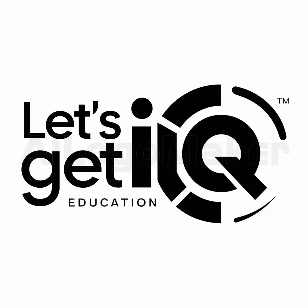 a logo design,with the text "Let's Get IQ", main symbol:A broken black Circle,Moderate,be used in Education industry,clear background