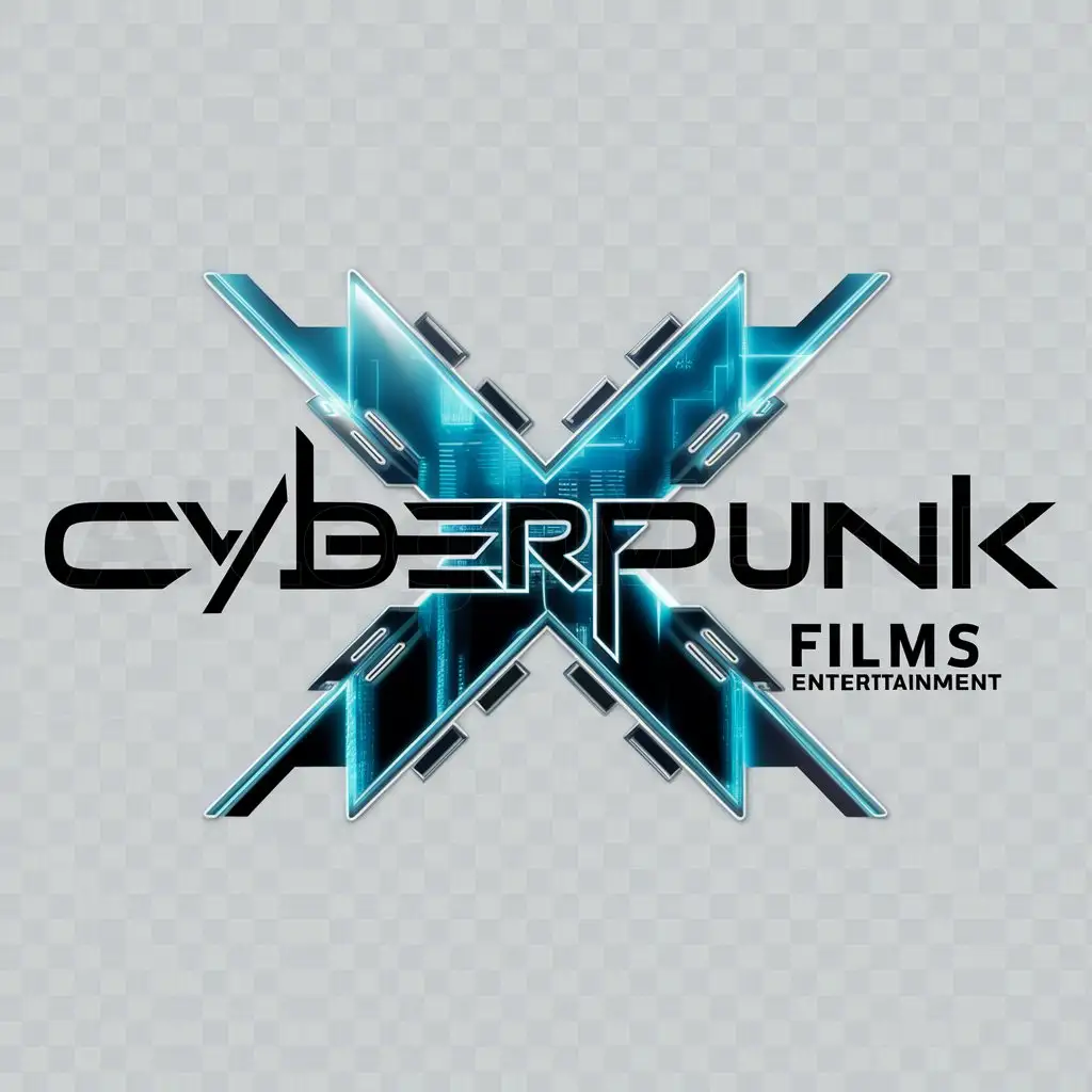 LOGO-Design-For-Cyberpunk-Futuristic-X-Symbol-on-a-Clear-Background