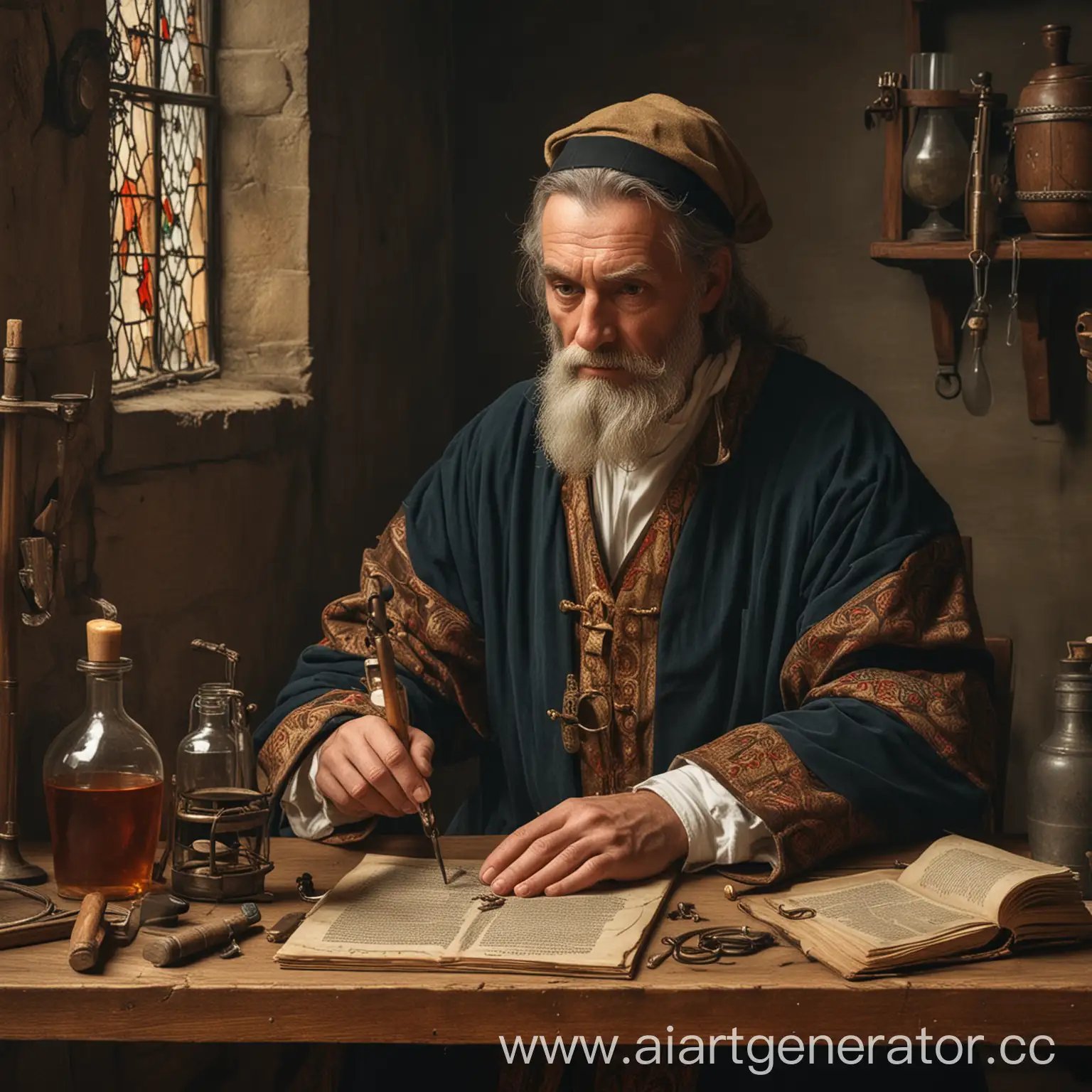 Medieval-Doctor-Examining-a-Patient-in-Candlelit-Chamber