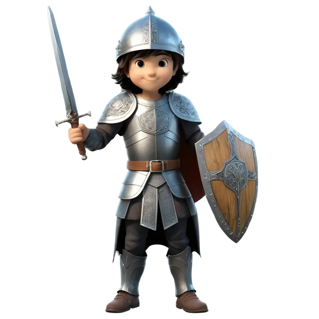 full armour of God with sword, shield and helmet animated for kids
