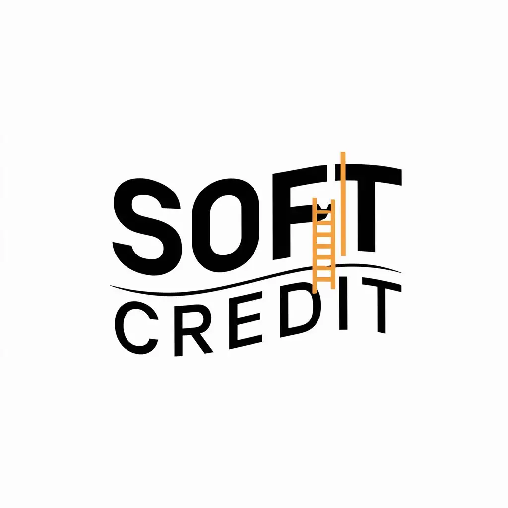 crea un logo para una empresa que presta creditos, la empresa se llama soft credit, que se vea el nombre completo de la empresa y una imagen como de una grafica escalando hacia arriba