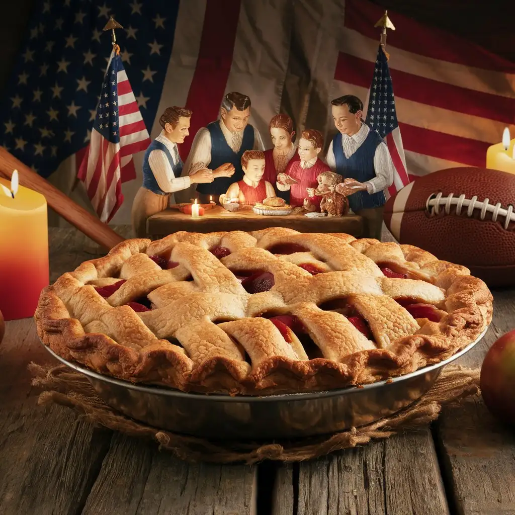 Traditional American Apple Pie Baking Scene