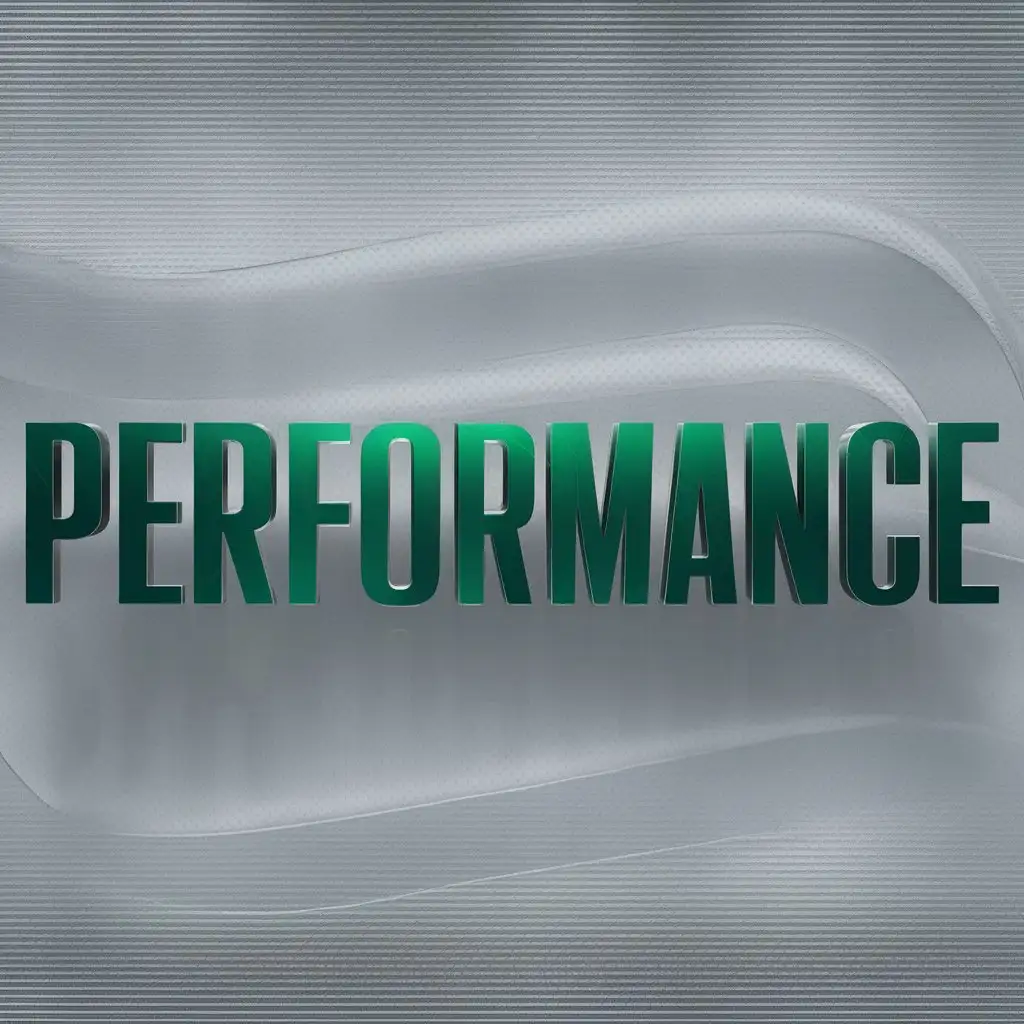 Ecris le mot Performance en vert en 3D et droit 

Police originale  