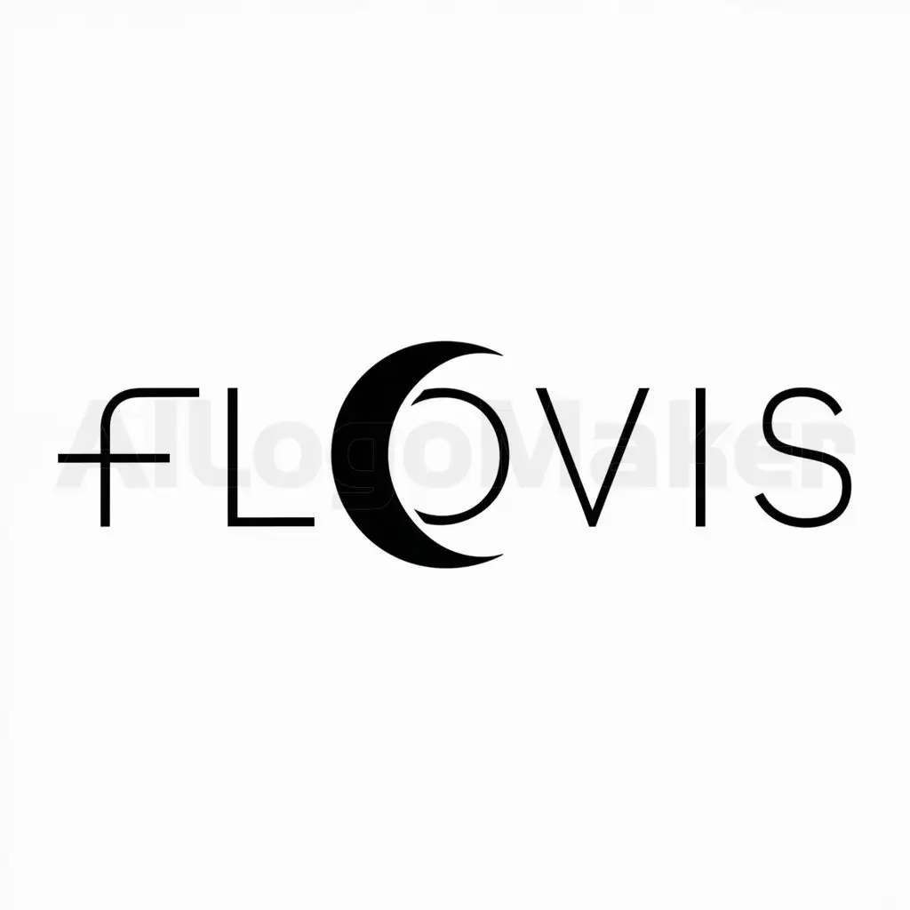 a logo design,with the text "FLOVIS", main symbol:Luna,Minimalistic,be used in Entertainment industry,clear background