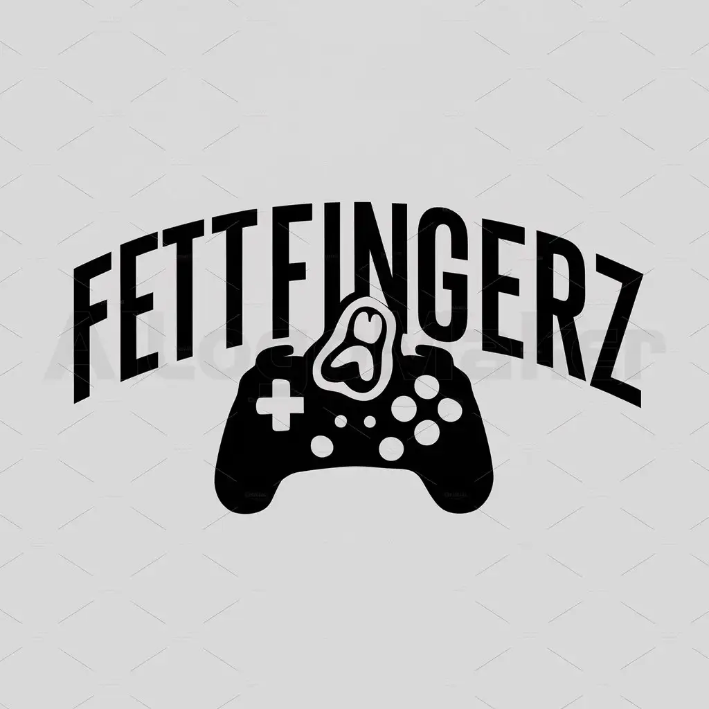 a logo design,with the text "Fettfingerz", main symbol:Gaming Controller, fat finger,Moderate,be used in Others industry,clear background