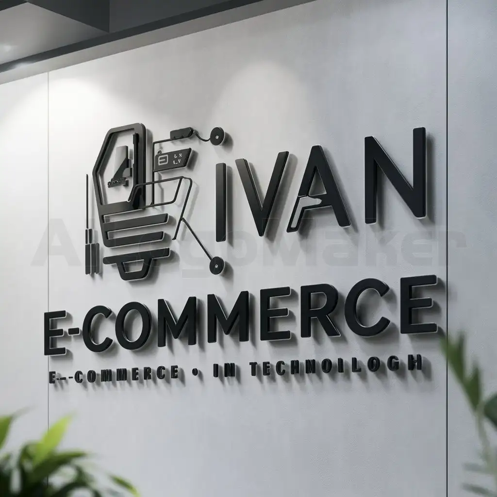 a logo design,with the text "Ivan E-Commerce", main symbol:e-commerce,Moderate,be used in Technology industry,clear background