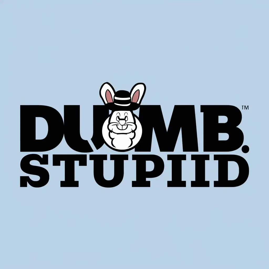 a logo design,with the text "dumb, stupid", main symbol:rabbit,Moderate,clear background