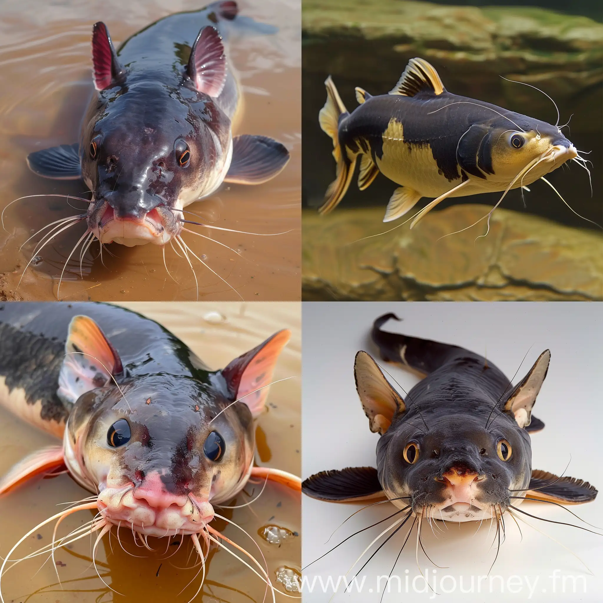 Vibrant Hot Catfish Swimming in a Vivid Underwater Scene | JourneyArt