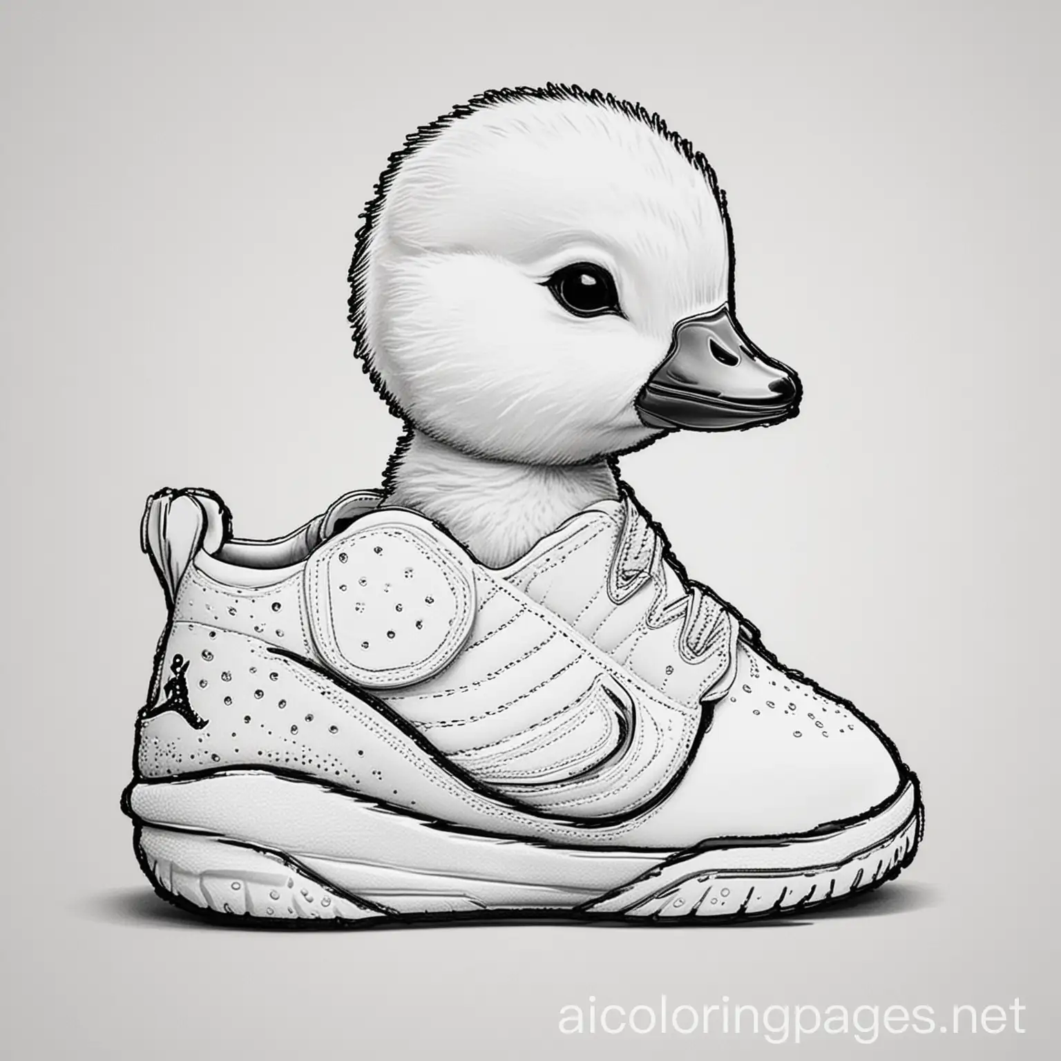 Baby-Goose-Wearing-Nike-Air-Jordan-Shoes-Coloring-Page