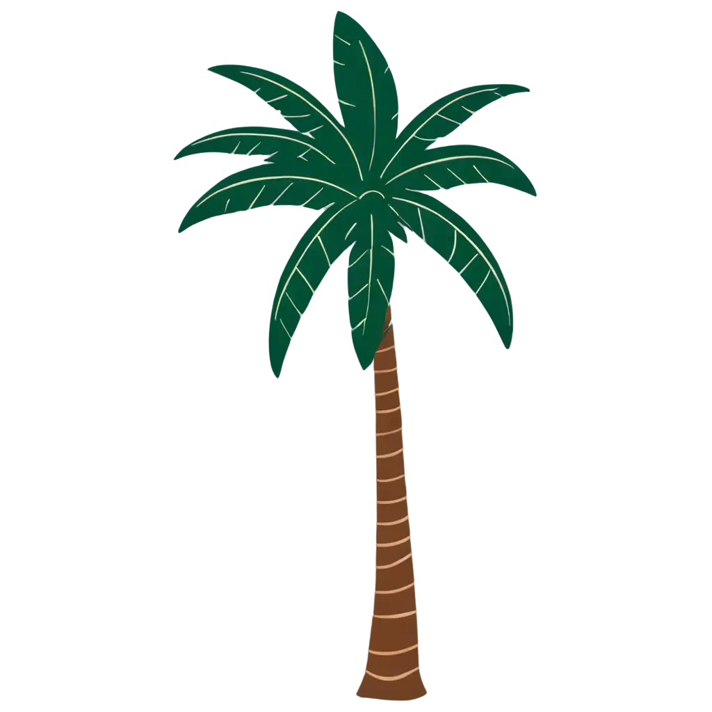 Vibrant-2D-PNG-Illustration-Green-Palm-Tree-Stem