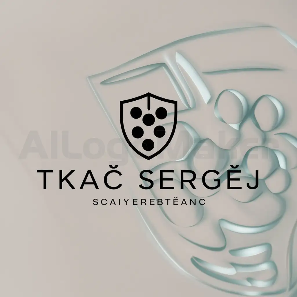 a logo design,with the text "tkač sergej", main symbol:grape shield,Moderate,clear background