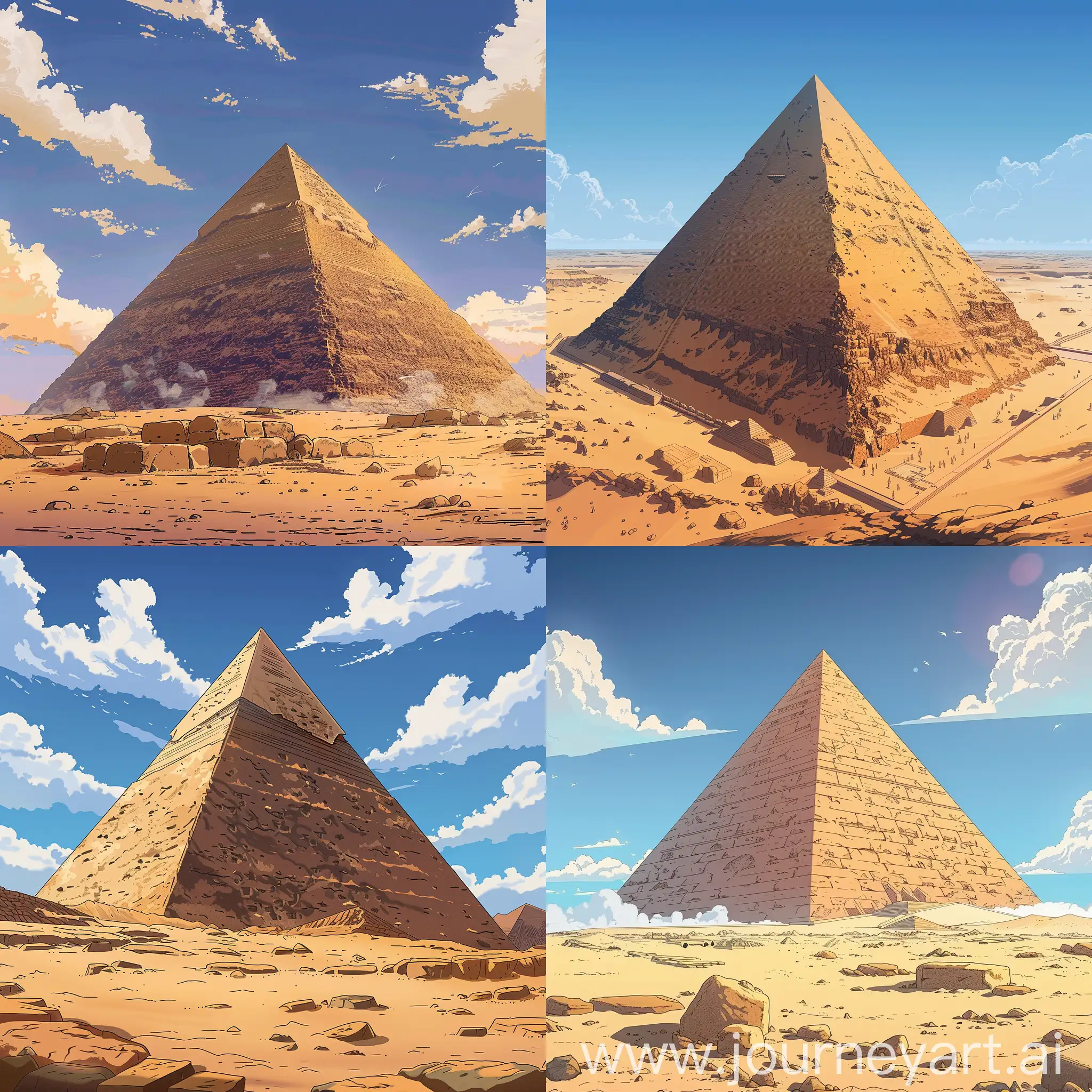 Anime-Style-Illustration-of-Giza-Pyramid-in-Egyptian-Desert