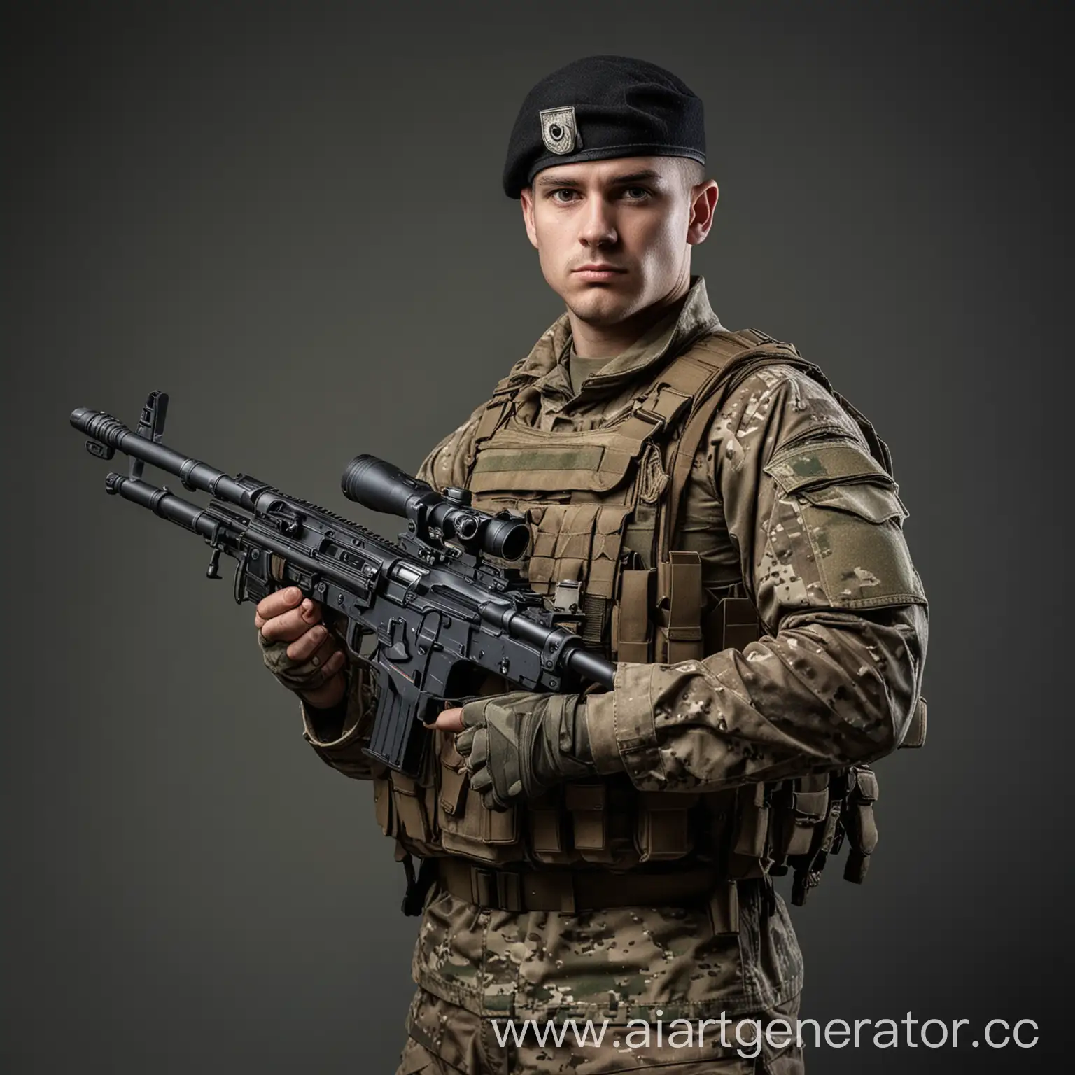 Soldier-in-Military-Uniform-Holding-Weapon