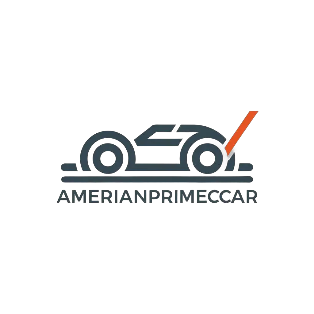 a logo design,with the text "AmericanPrimeCar", main symbol:Car,Minimalistic,be used in Nonprofit industry,clear background