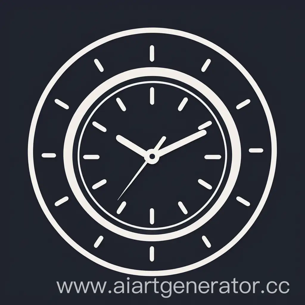 простой круглый логотип на котором изображены простые круглые часы с простыми стрелками