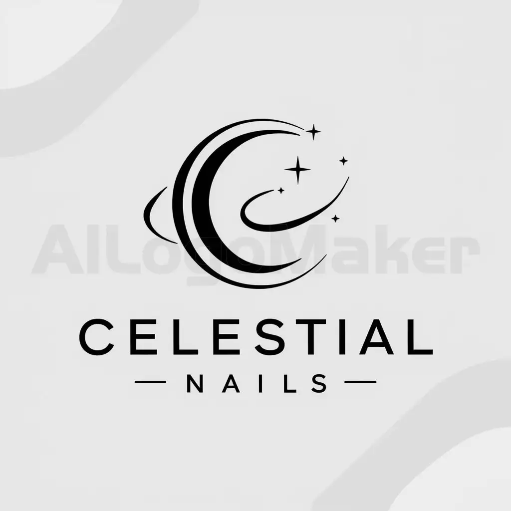 LOGO-Design-for-Celestial-Nails-Elegant-C-Incorporating-Cosmic-Elements-for-Beauty-Spa-Branding