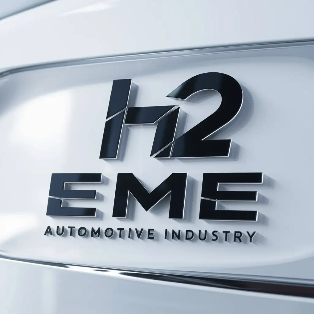 a logo design,with the text "EME", main symbol:H2,complex,be used in Automotive industry,clear background