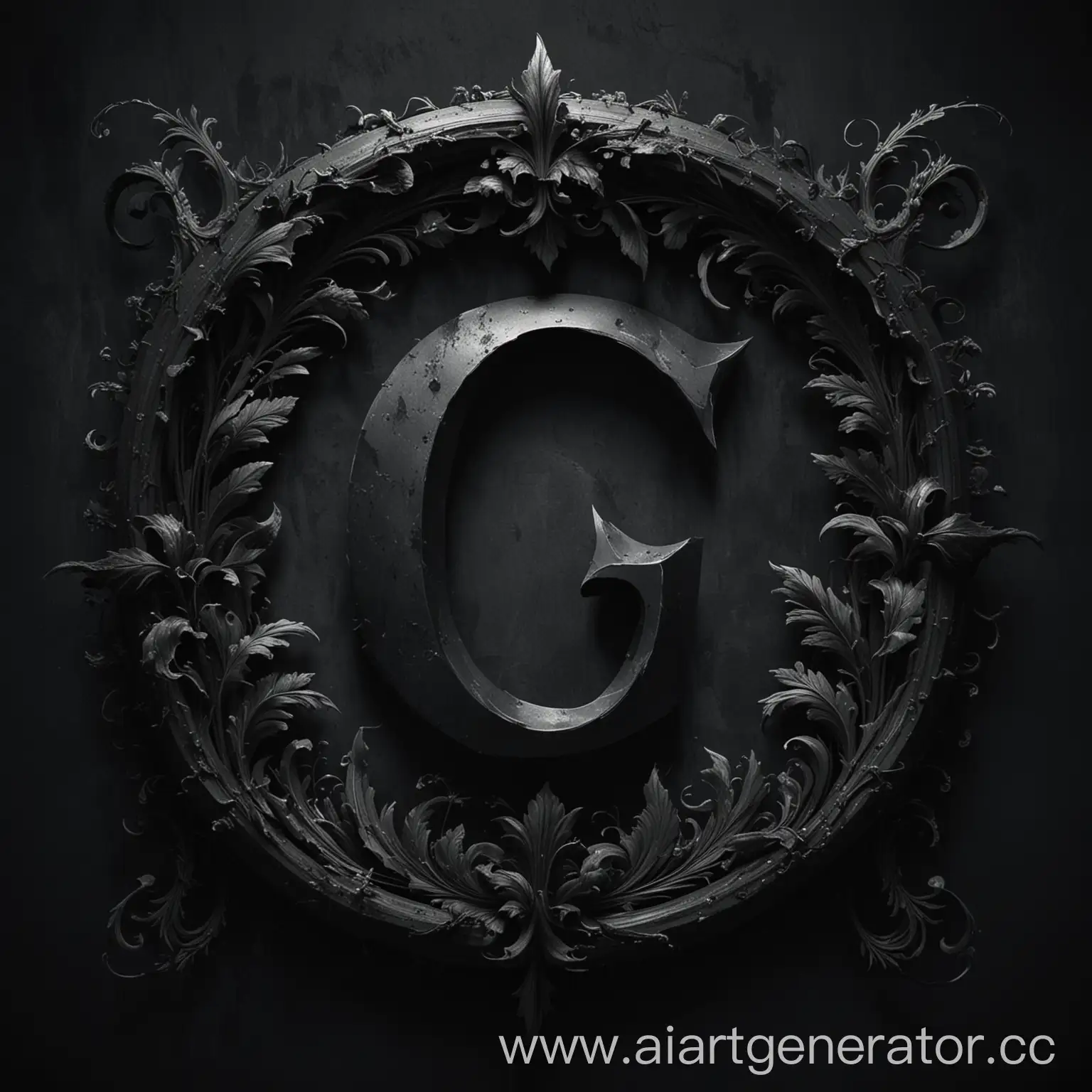Тёмная картина в необычном
 стиле где в центре будет находиться буква G