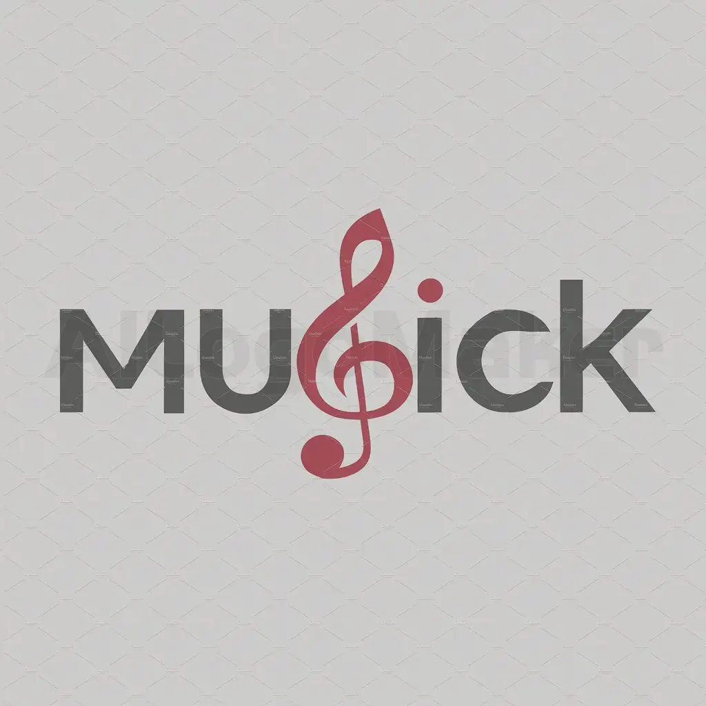 a logo design,with the text "Musick", main symbol:Music regarding symbols,Moderate,be used in Entertainment industry,clear background