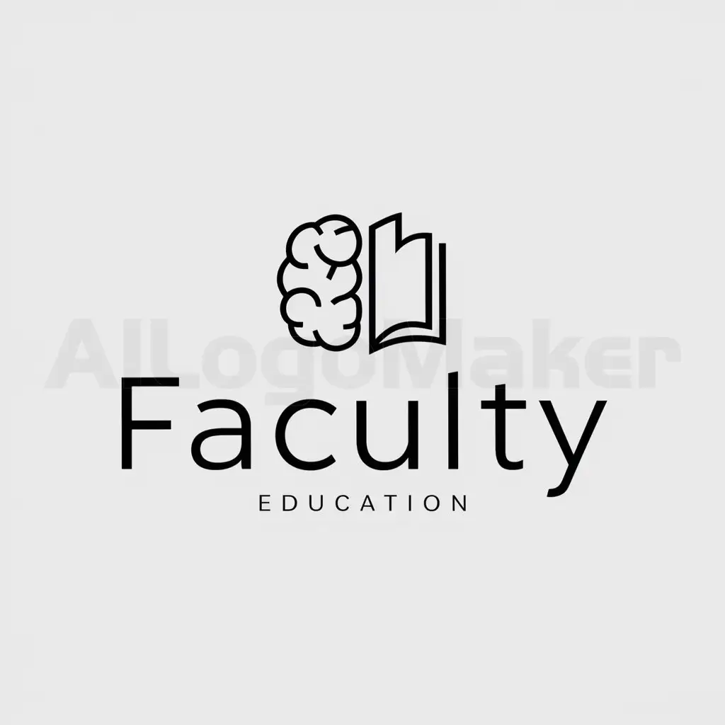 a logo design,with the text "Faculty", main symbol:Mozg i kniga,Minimalistic,be used in Education industry,clear background