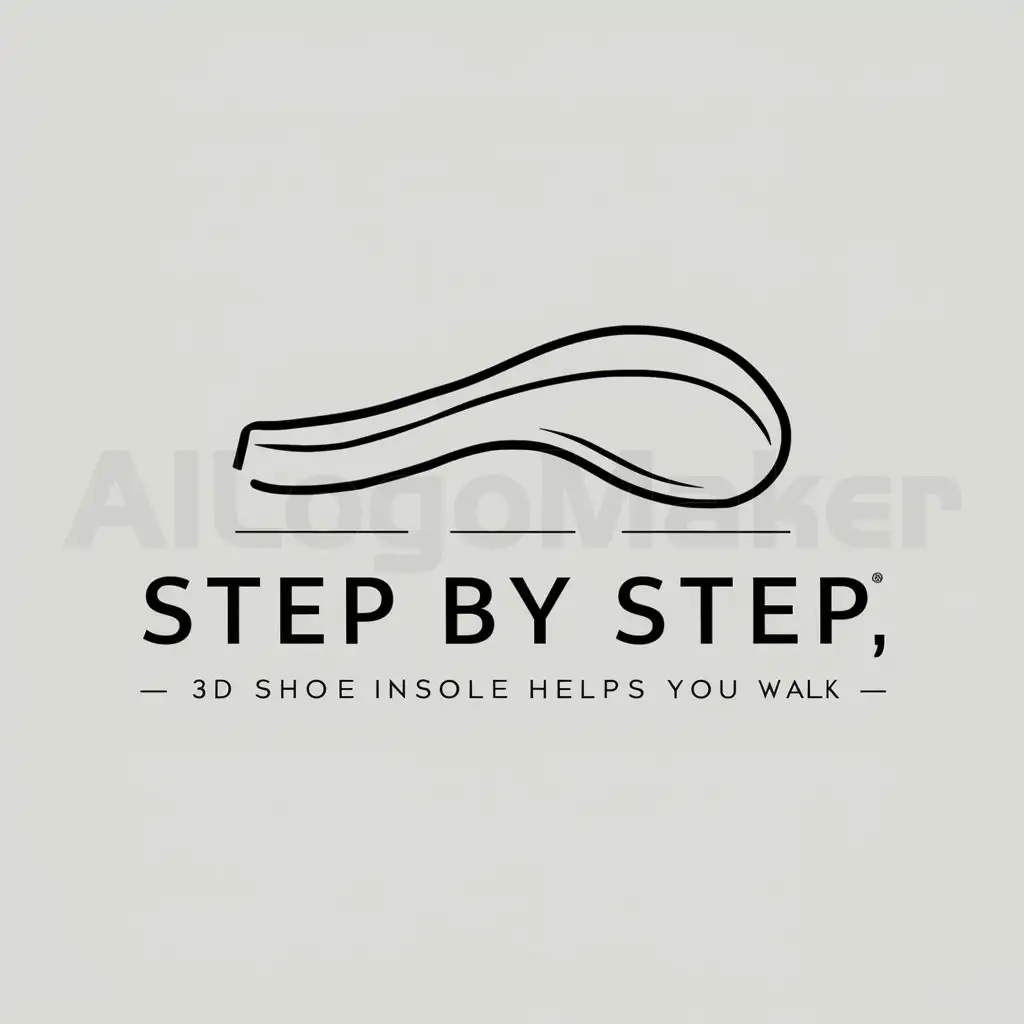 a logo design,with the text "step by step, 3D shoe insole helps you walk", main symbol:insole,Moderate,clear background