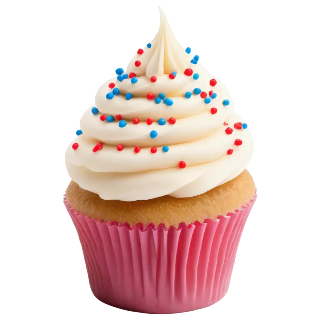 Delicious-Cupcake-with-Smooth-and-Creamy-Frosting-Topped-with-Colorful-Sprinkles-HighQuality-PNG-Image