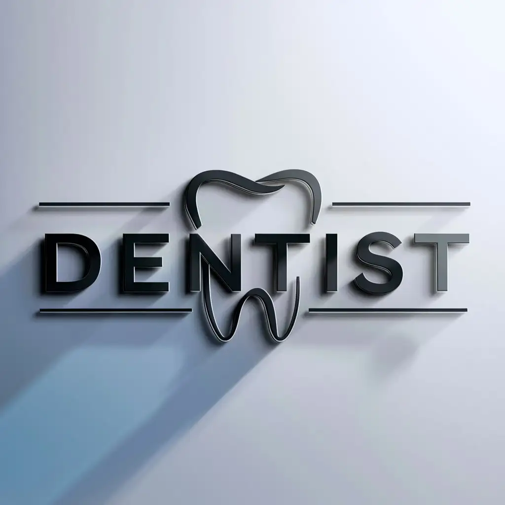 a logo design,with the text "DENTIST", main symbol:minimalist white background advanced,Moderate,clear background