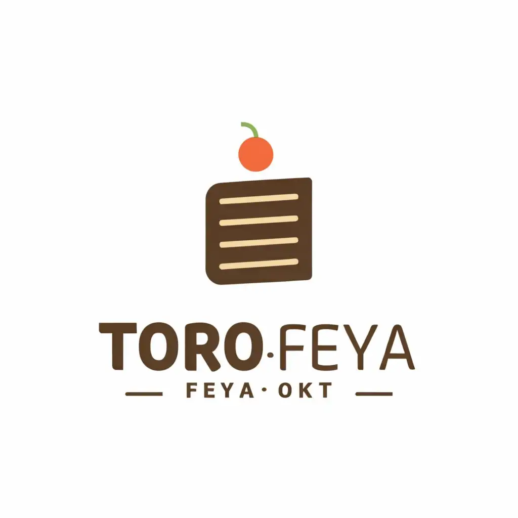 a logo design,with the text "torto.feya_okt", main symbol:Cake,Minimalistic,be used in Restaurant industry,clear background